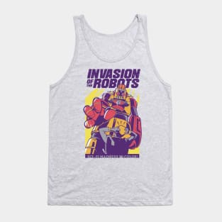 Invasion of robots retro sci-fi art Tank Top